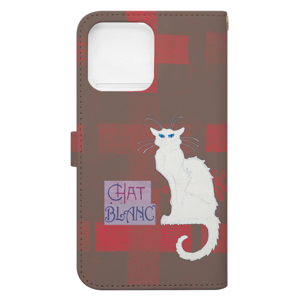 PALA's SHOP　cool、シュール、古風、和風、のCHAT BLANCー０Q４ Book-Style Smartphone Case :back