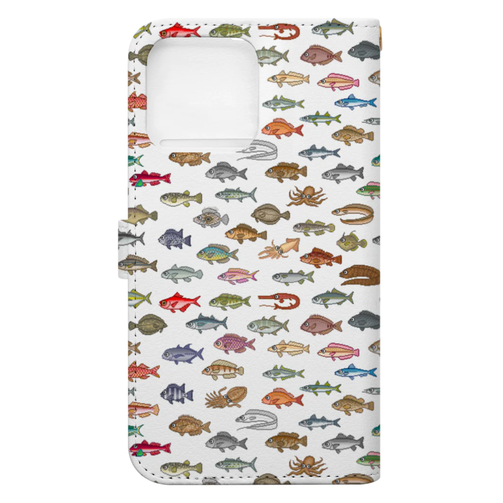 猫と釣り人のFISH_FB_DOT_1 Book-Style Smartphone Case :back