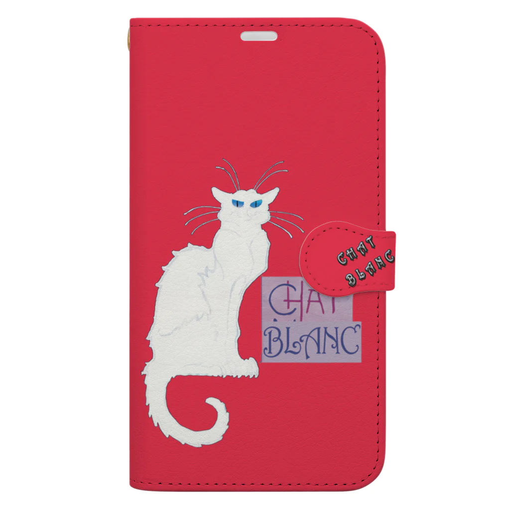PALA's SHOP　cool、シュール、古風、和風、のCHAT BLANCー０Q1 Book-Style Smartphone Case