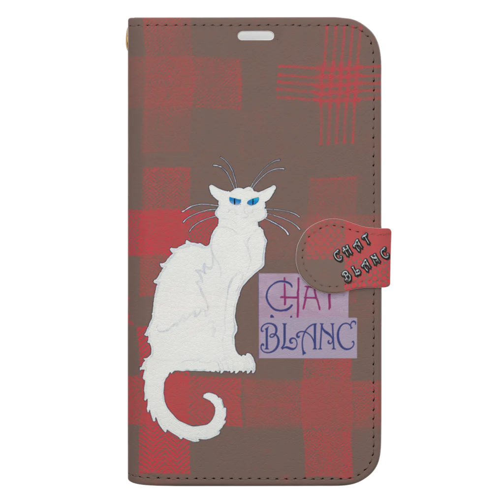 PALA's SHOP　cool、シュール、古風、和風、のCHAT BLANCー０Q４ Book-Style Smartphone Case