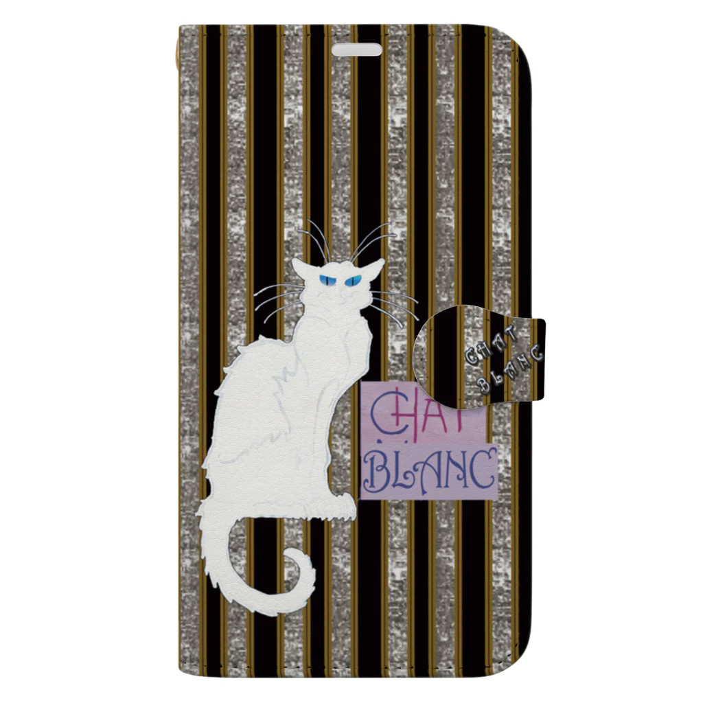 PALA's SHOP　cool、シュール、古風、和風、のCHAT BLANCー０Q１１ Book-Style Smartphone Case