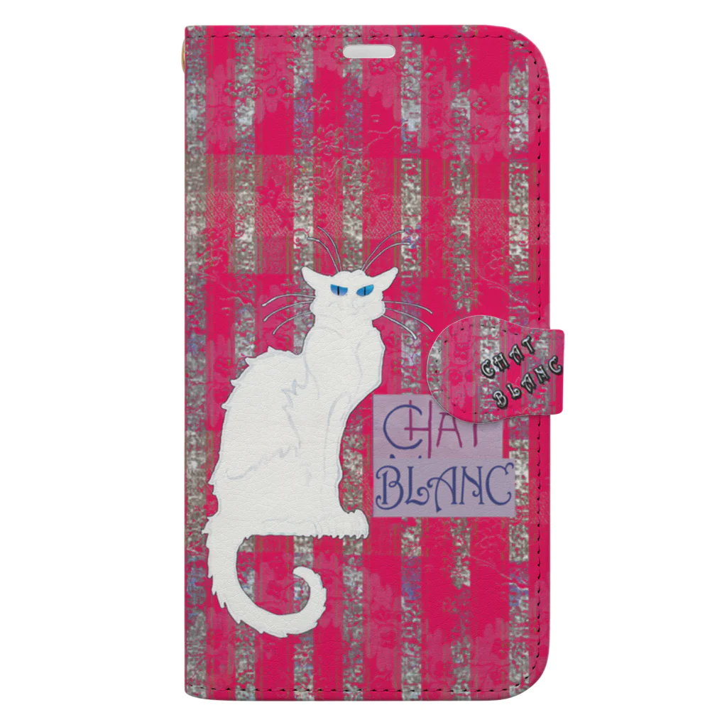 PALA's SHOP　cool、シュール、古風、和風、のCHAT BLANCー０Q１4 Book-Style Smartphone Case