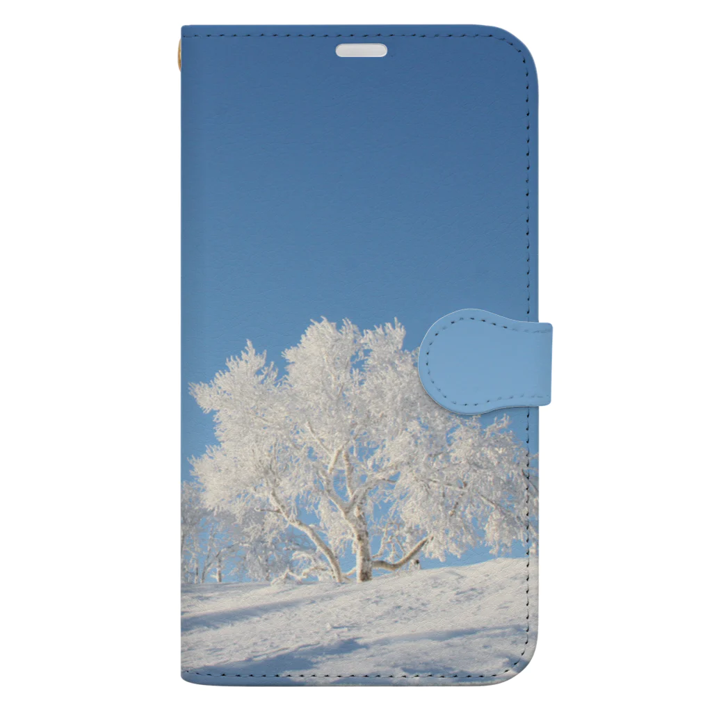 kazenomichi＋の樹氷と青空 Book-Style Smartphone Case