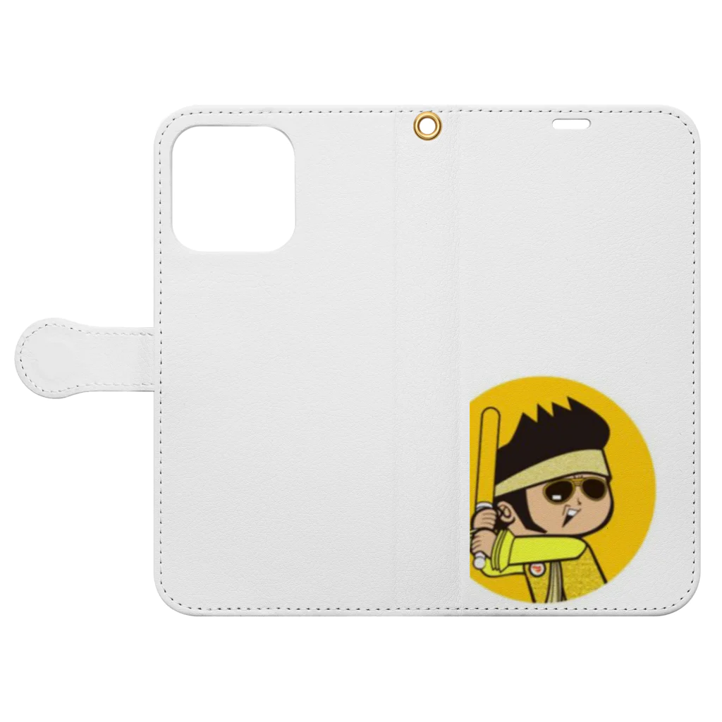 Rock★Star Guitar School 公式Goodsのshinnosukeボウヤ Book-Style Smartphone Case:Opened (outside)