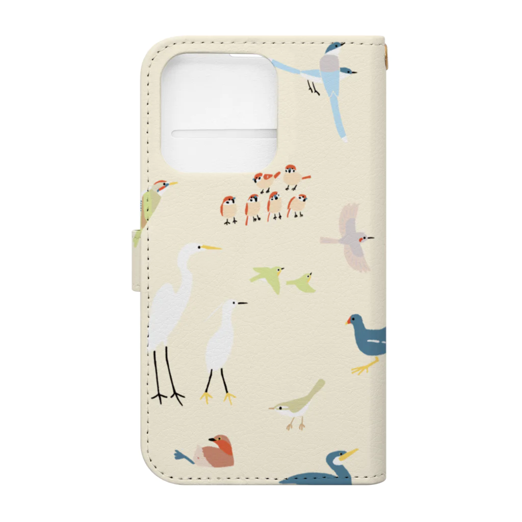 piro piro piccoloのトリミノススメ（カメラが大きい機種用） Book-Style Smartphone Case :back