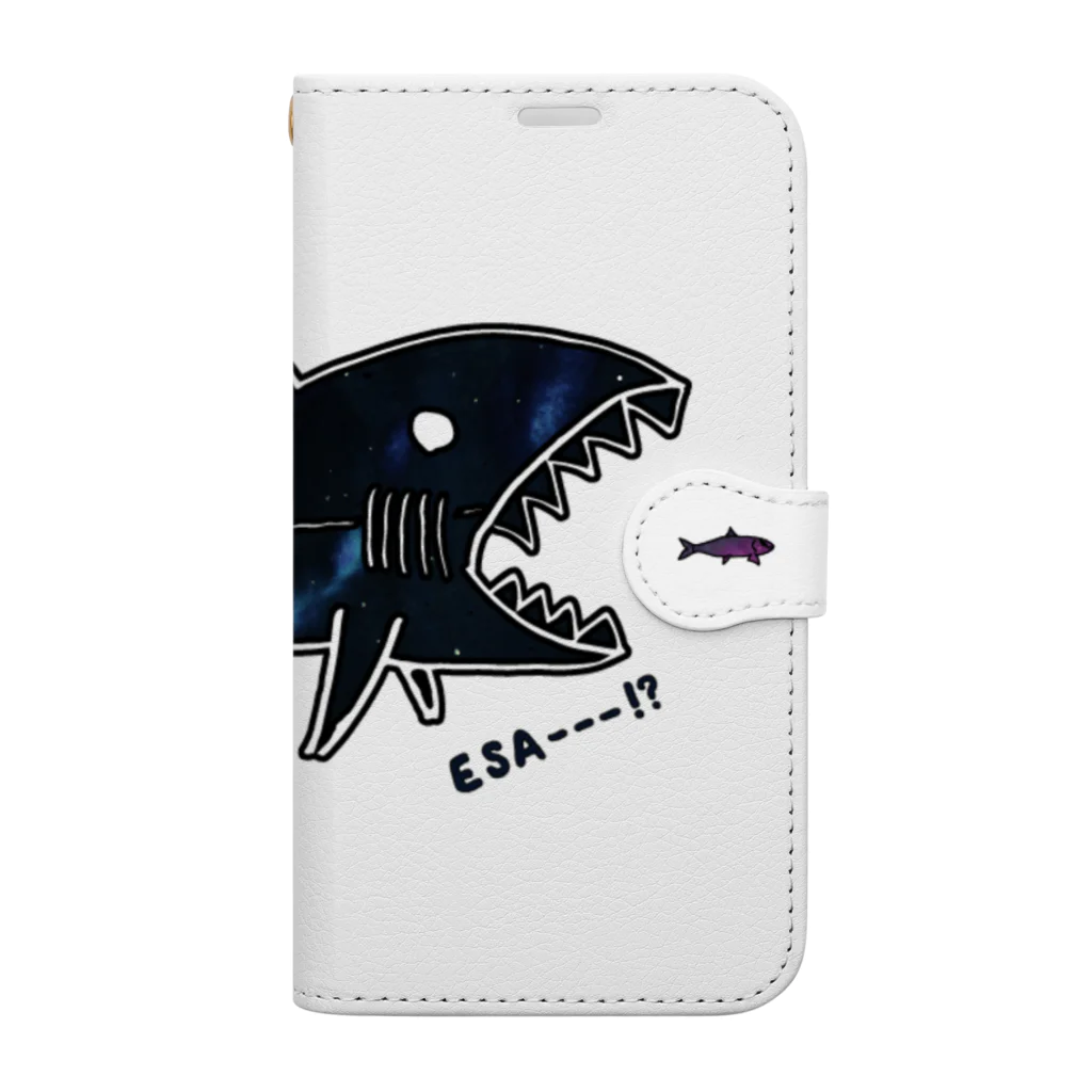 ユウレイのサメとイワシ(ホワイト) Book-Style Smartphone Case