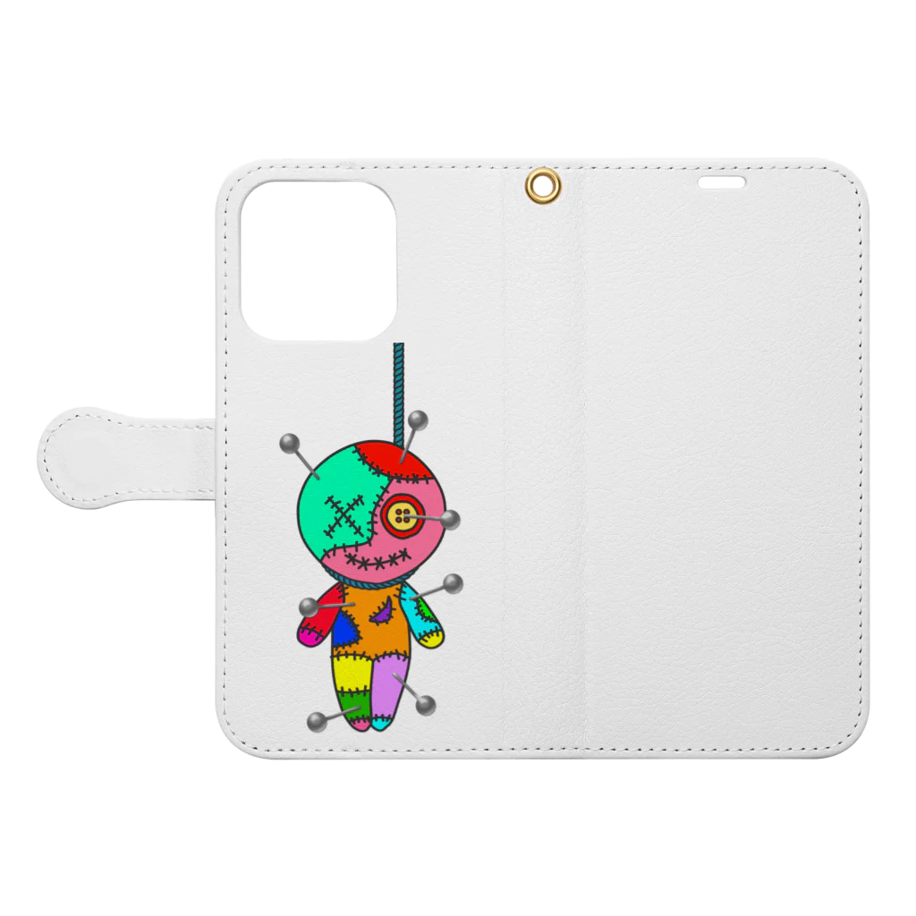 Ａ’ｚｗｏｒｋＳのHANGING VOODOO DOLL with PINS 手帳型スマホケースを開いた場合(外側)