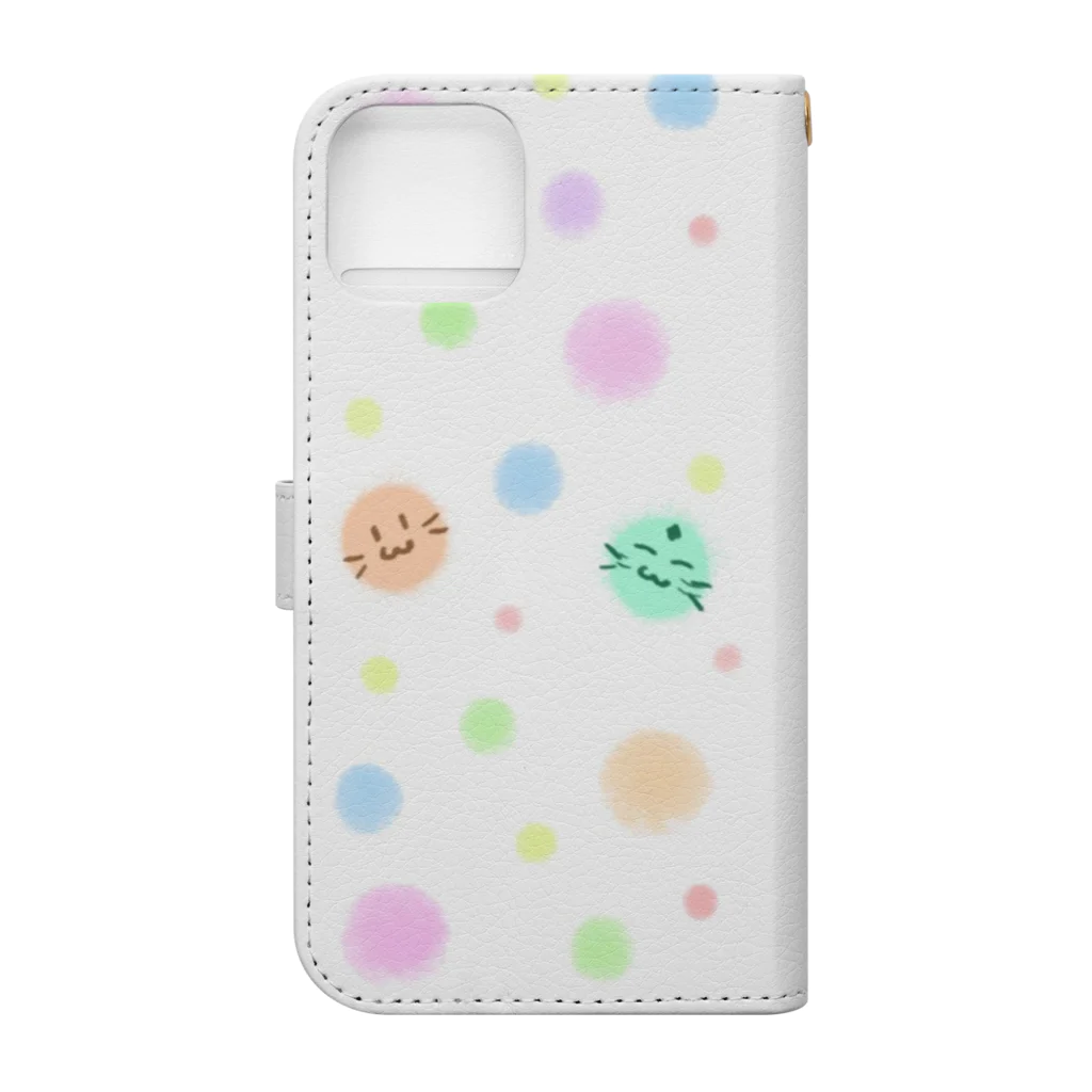 まりにゃんずのまりにゃんず ドット Book-Style Smartphone Case :back