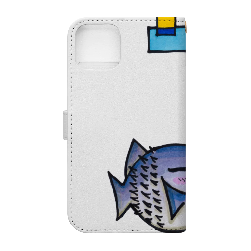 ちえ蔵のお絵描きのふく君 Book-Style Smartphone Case :back