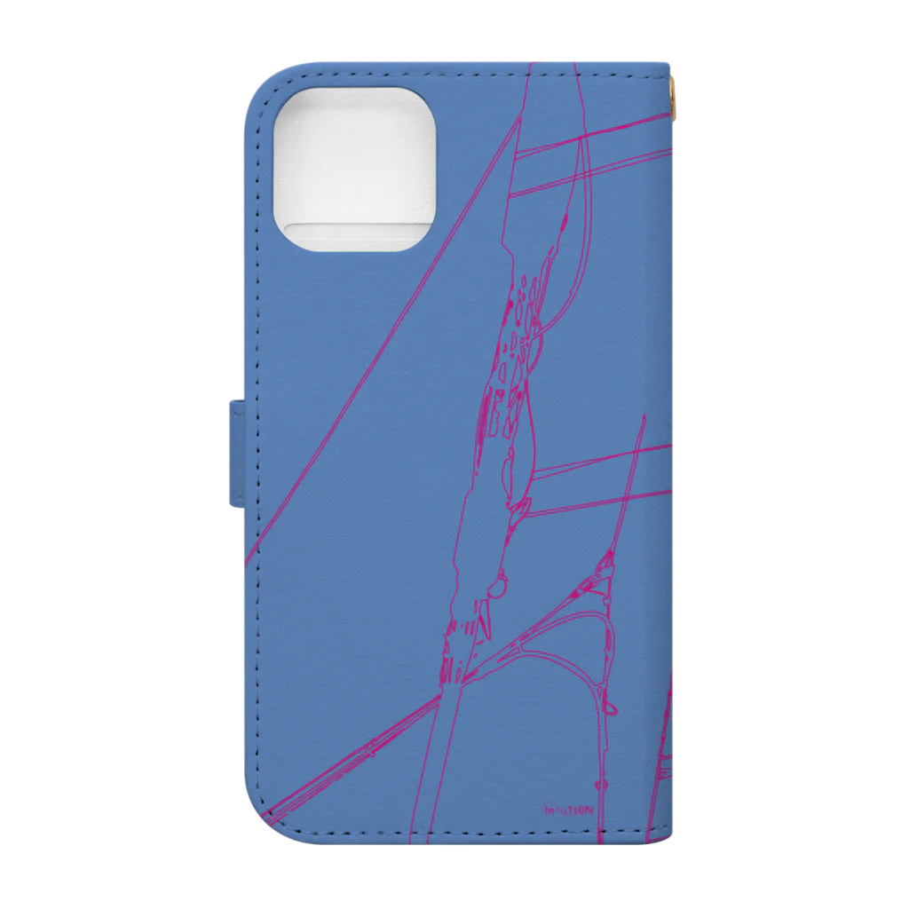 In+u1t/0NのIn+u1t0N #02 ブルー Book-Style Smartphone Case :back