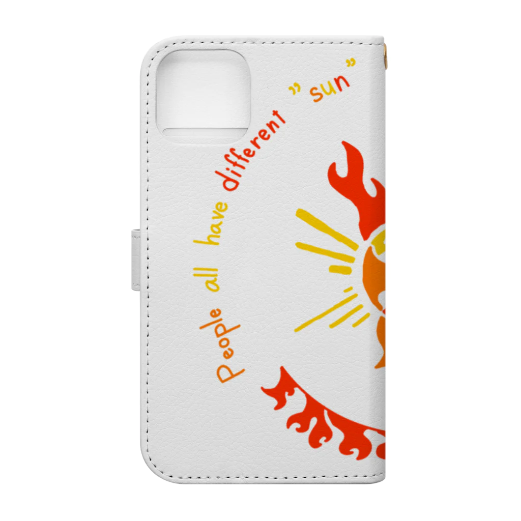 新茶屋のpeople all have different "sun" Book-Style Smartphone Case :back