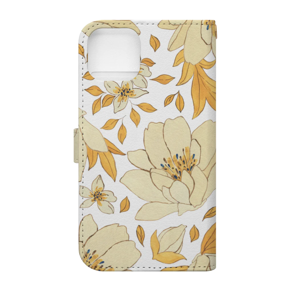 orange_honeyの花柄22 Book-Style Smartphone Case :back