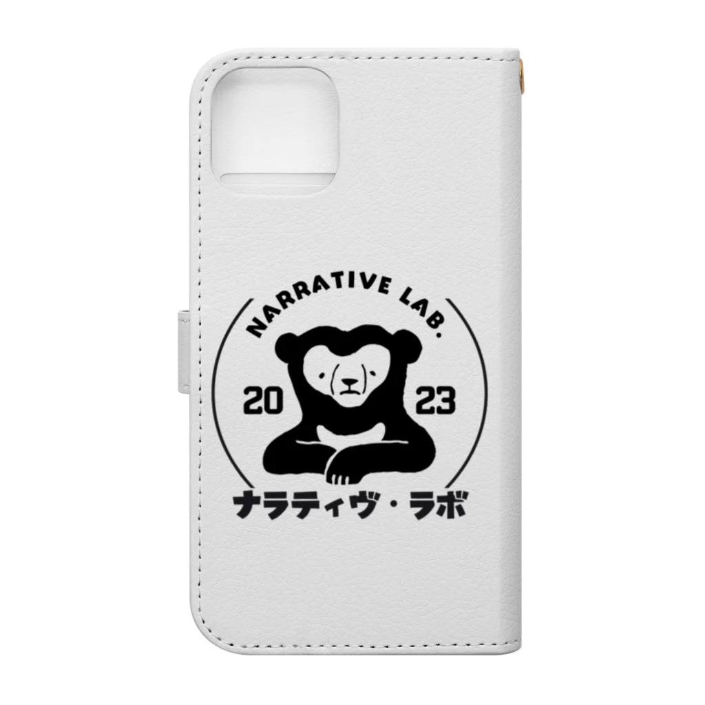 ナラティヴ・ラボ マーケットのナラティヴ・ラボ くまざわくん Book-Style Smartphone Case :back