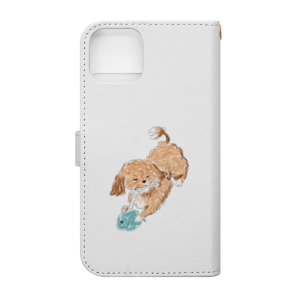 ゆるいイラストのおみせ。のミックス犬 Book-Style Smartphone Case :back