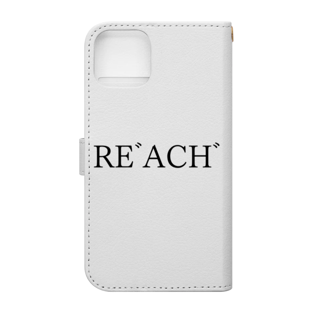 何屋未来 / なにやみらいのREﾞACHﾞ 黒文字 Book-Style Smartphone Case :back