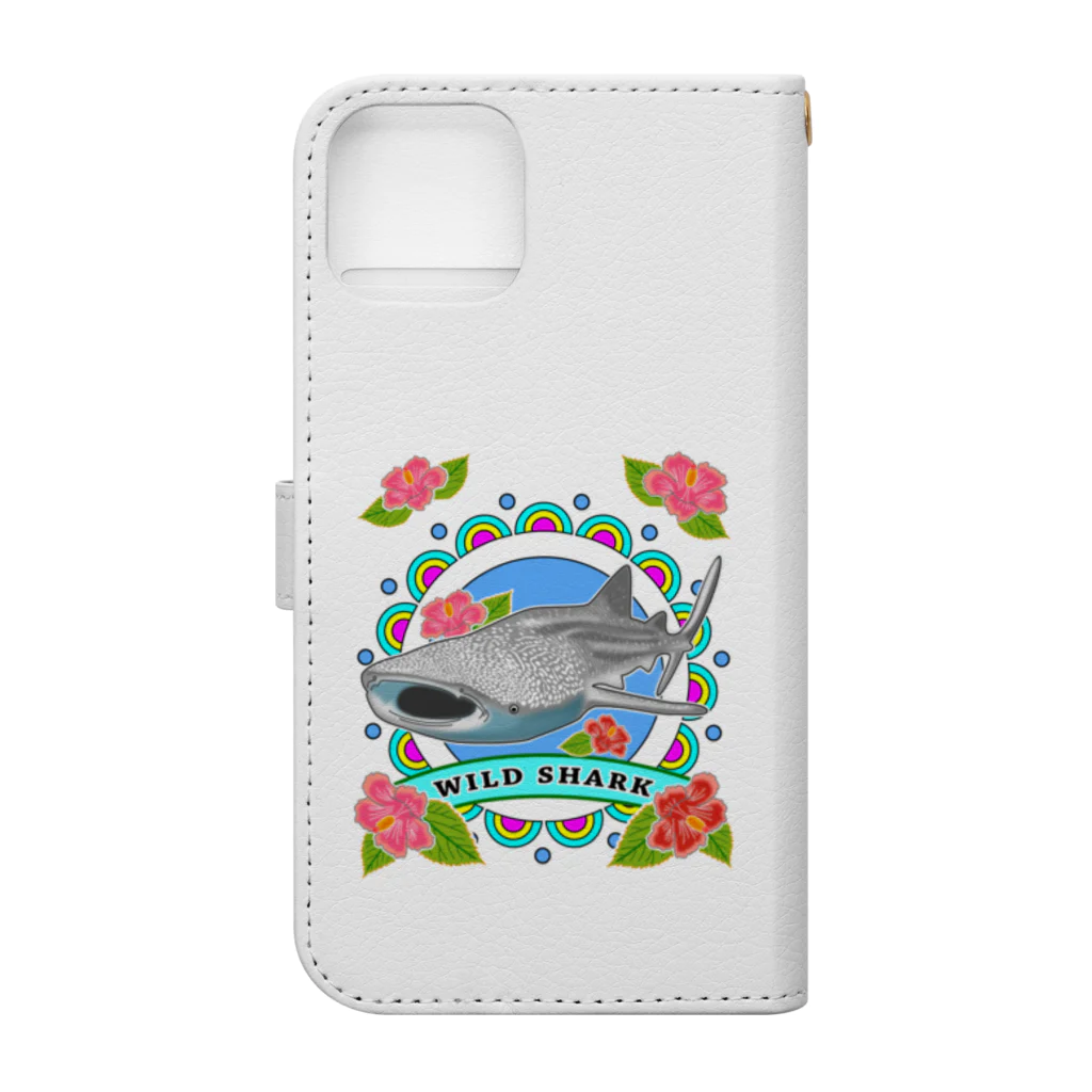 かいほう屋のWILD SHARK  ジンベエザメ Book-Style Smartphone Case :back