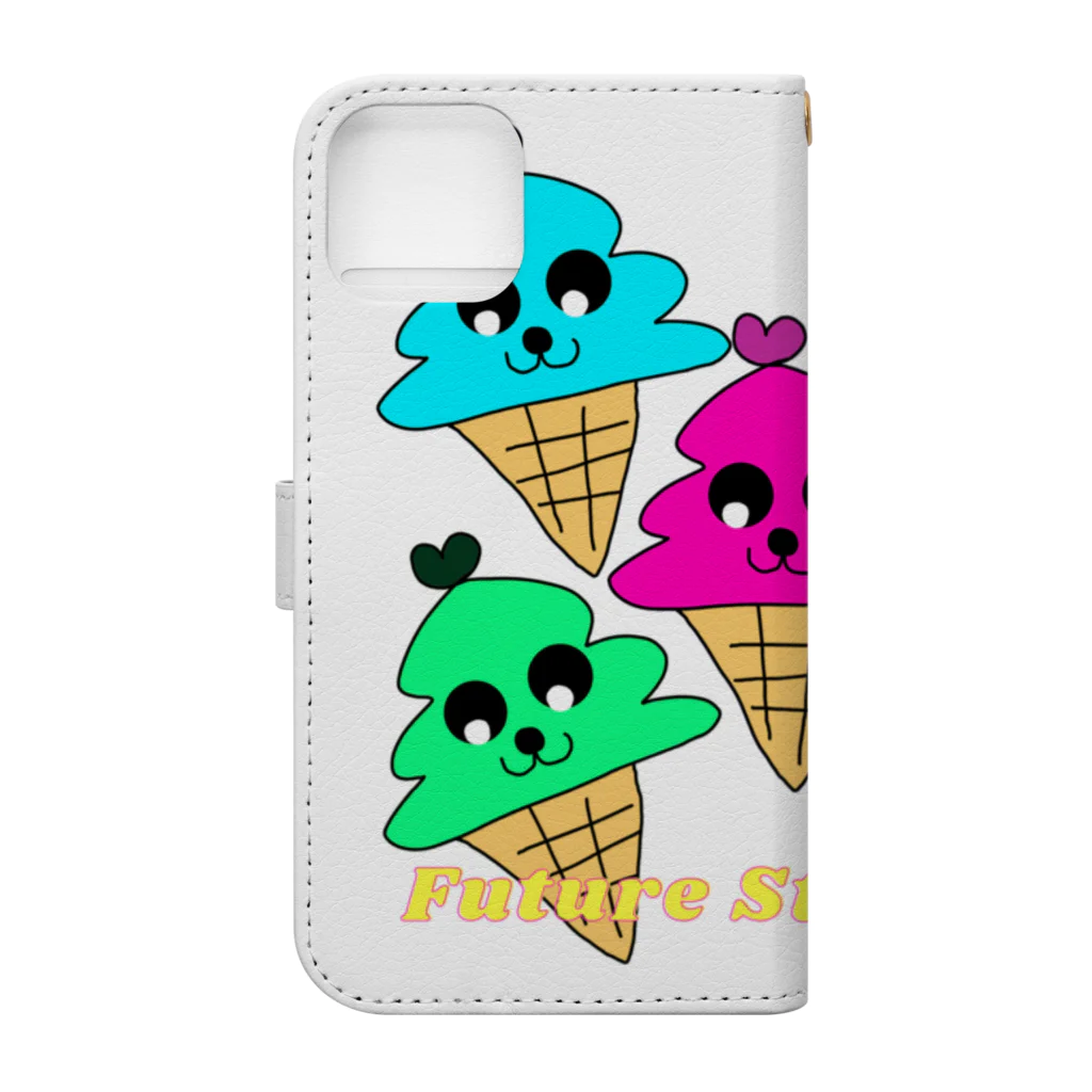 Future Starry Skyのソフトクリーム🍦 Book-Style Smartphone Case :back