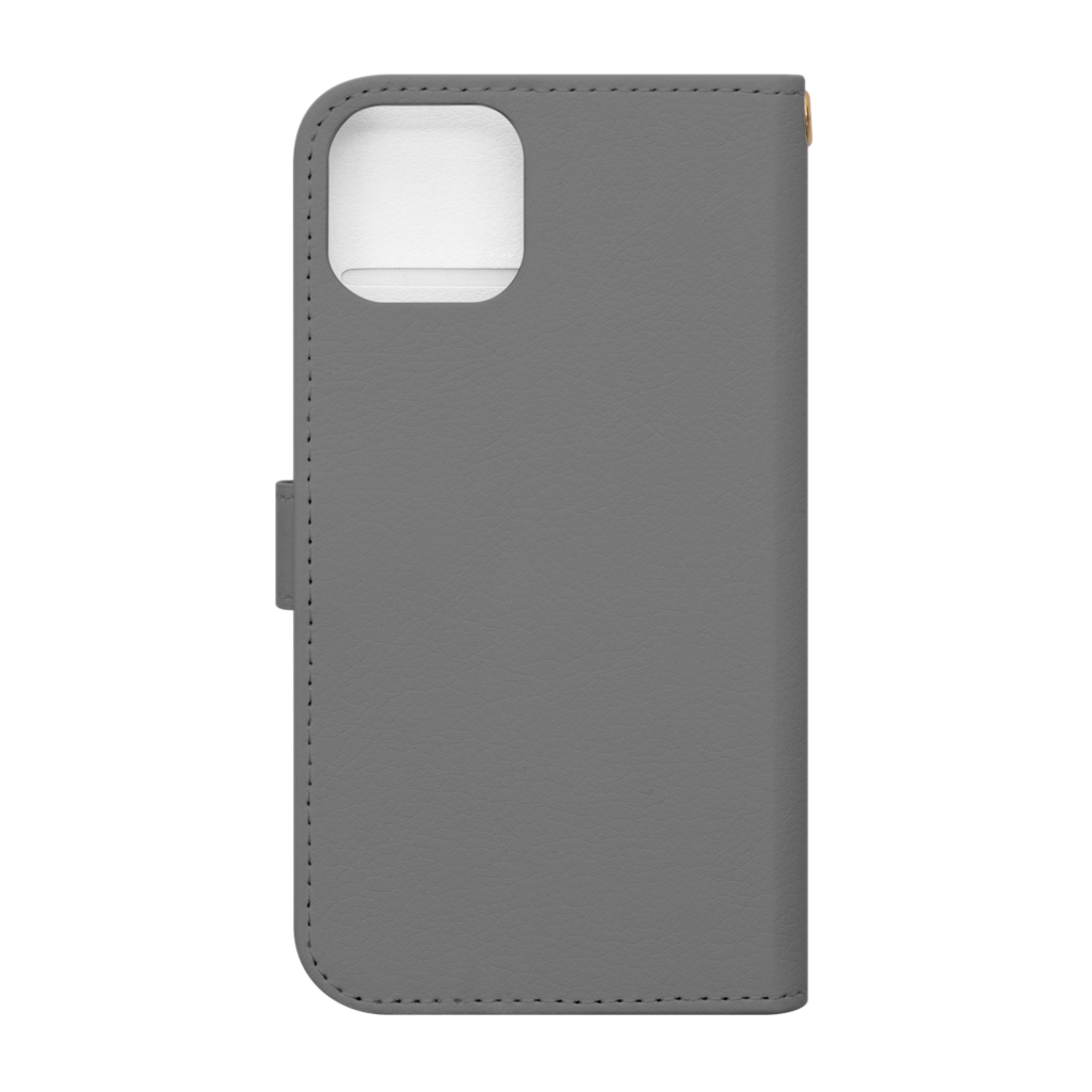 TM-3 Designの彫刻 × BEER（考える人）白線画-グレー Book-Style Smartphone Case :back
