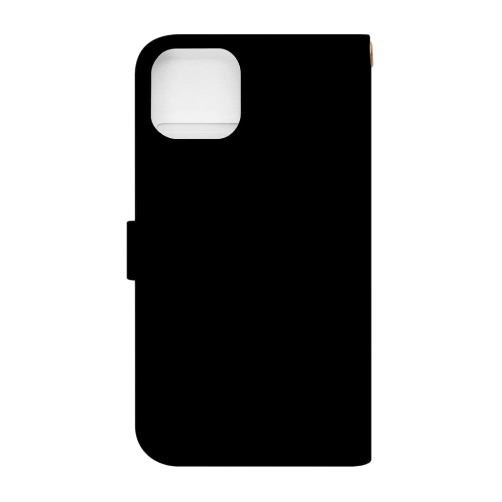 TM-3 Designの彫刻 × BEER（考える人）白線画-ブラック Book-Style Smartphone Case :back