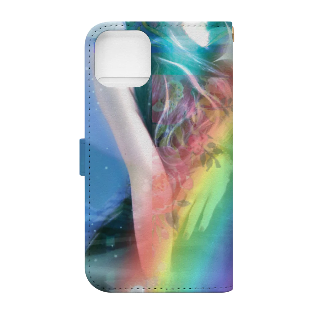 💖宇宙整体♪🌈♪こころからだチャンネル♪💖のuniversalPrincess healing rainbow Book-Style Smartphone Case :back