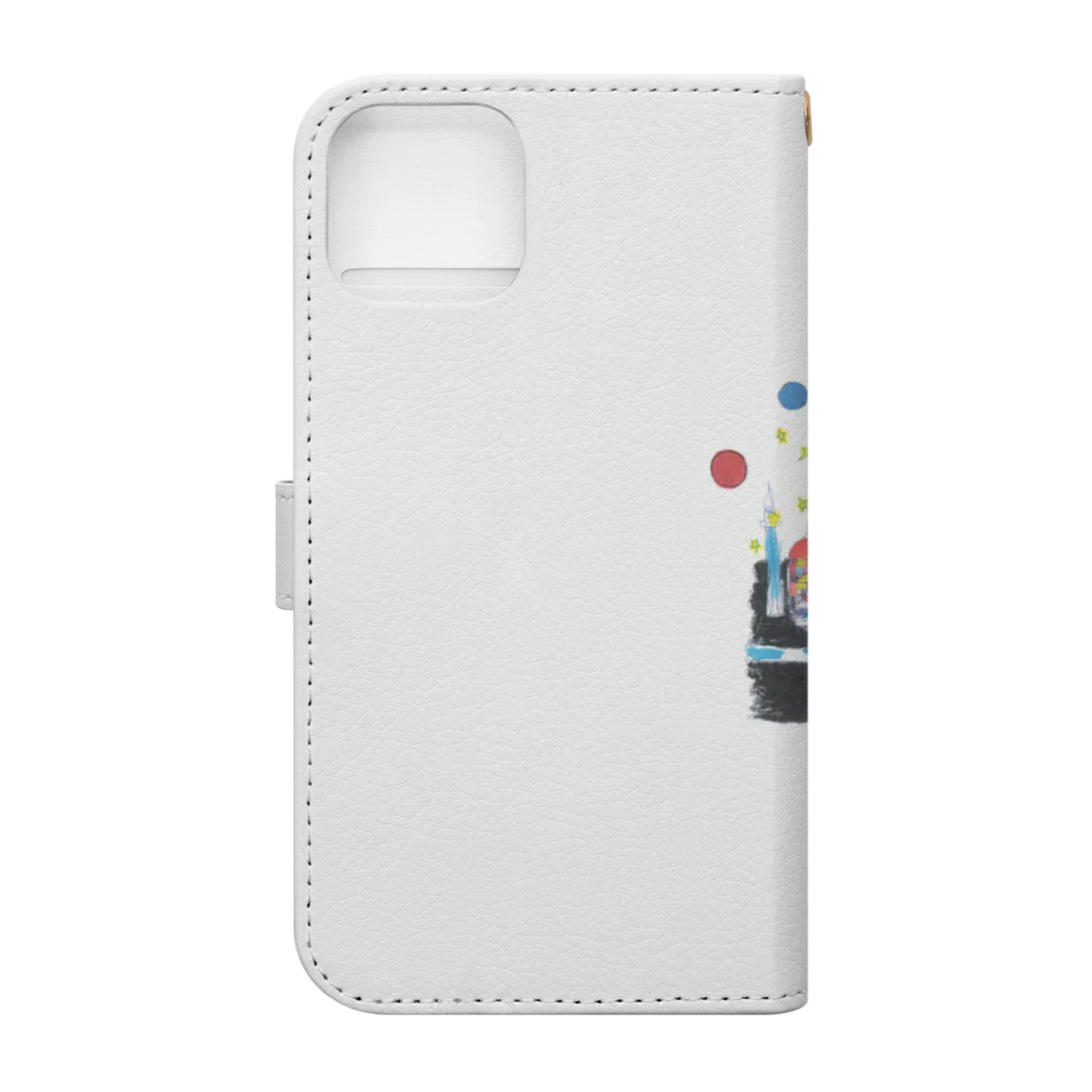 タナカミノルのユーモアイラストショップのお月さんぽ Book-Style Smartphone Case :back