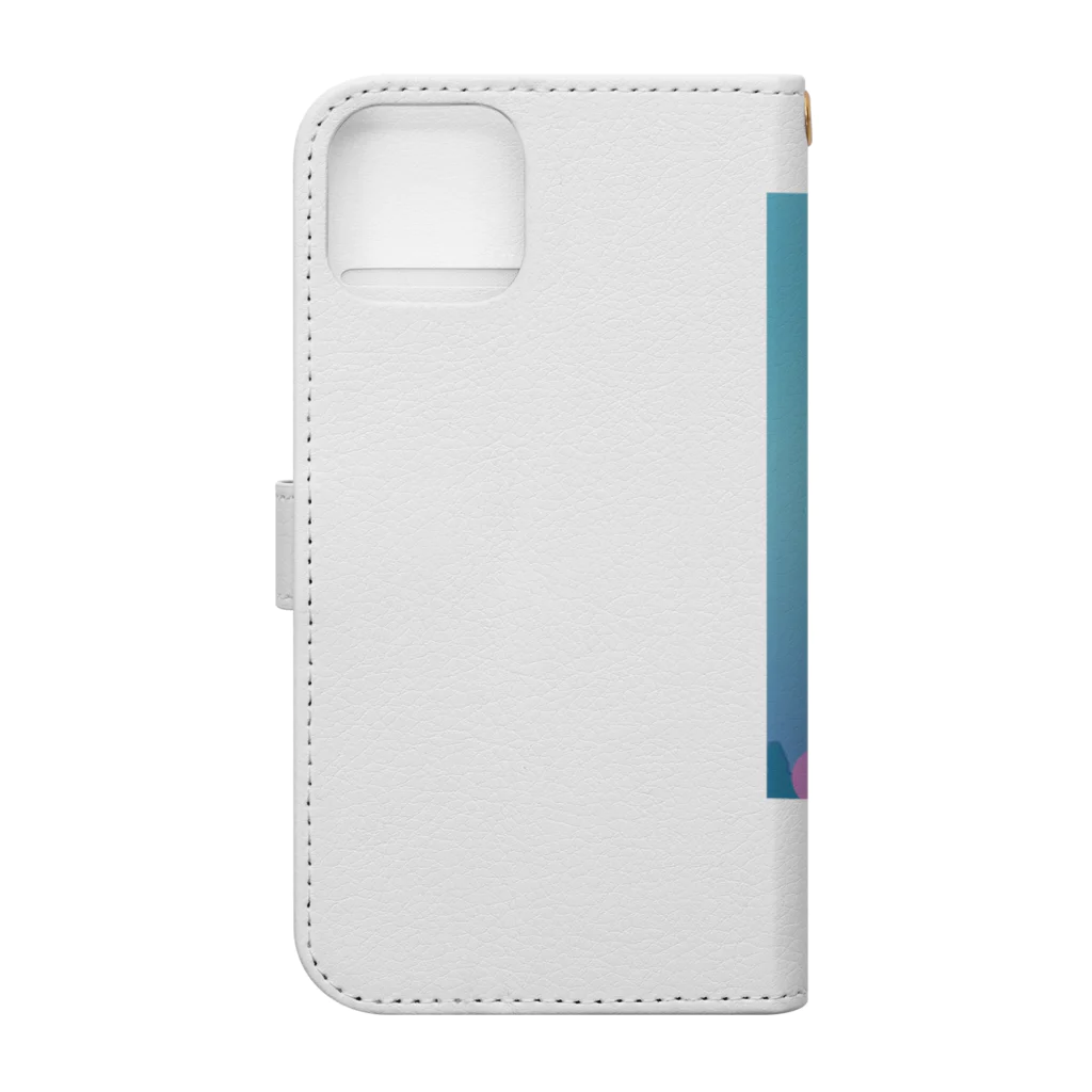 In_my_roomのシティーポップのアルバムジャケット風ビル群 Book-Style Smartphone Case :back