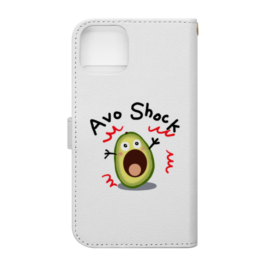 MZグラフィックスのAvo Shock! 手帳型スマホケースの裏面