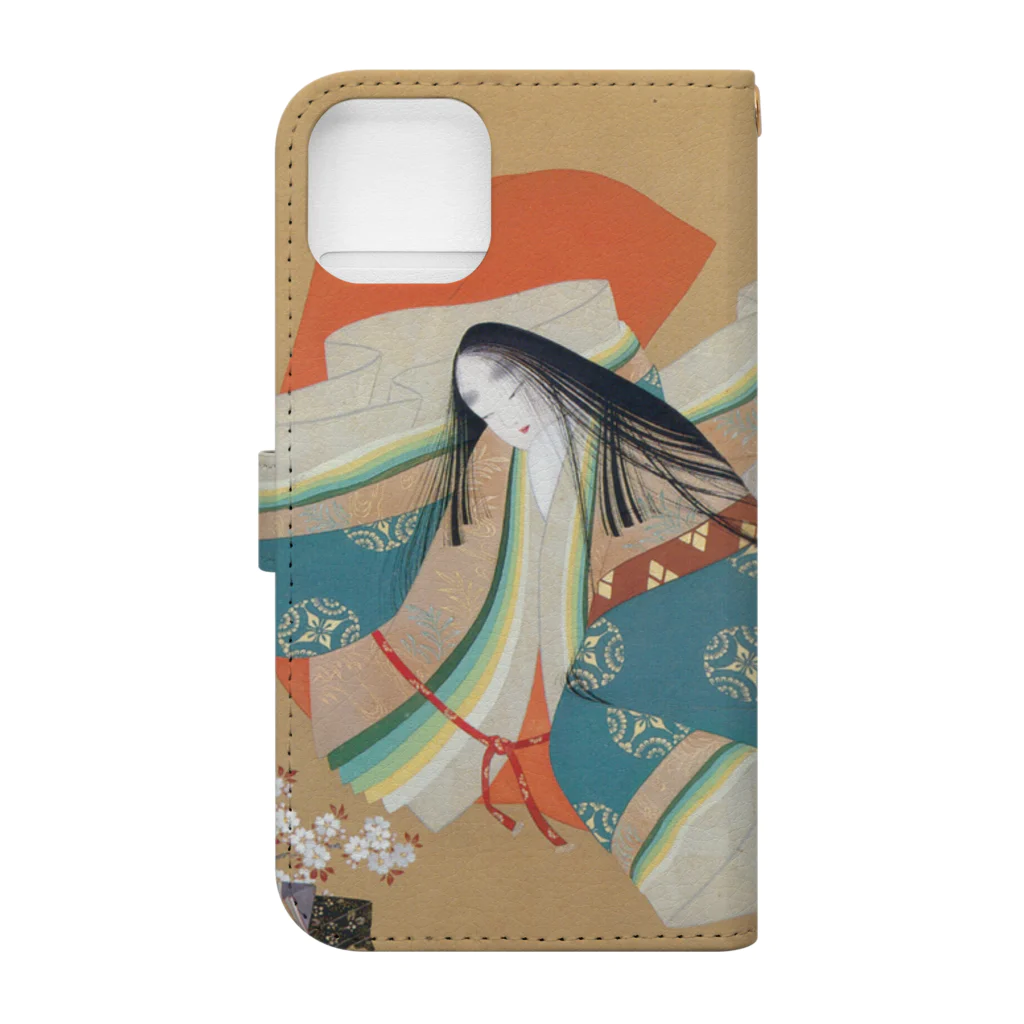 寿めでたや(ukiyoe)の日本画：上村松園_伊勢大輔(1929) Book-Style Smartphone Case :back