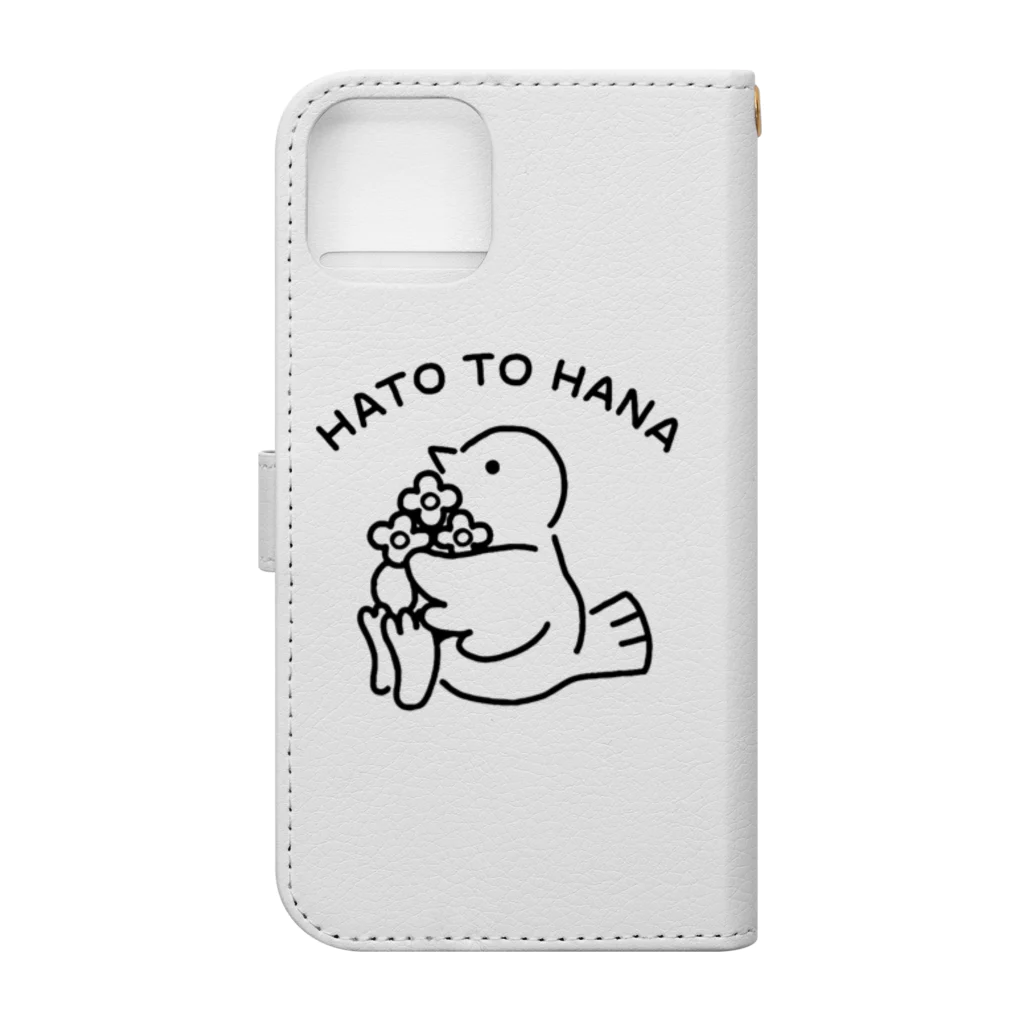 ヨロ吉のHATO TO HANA 手帳型スマホケースの裏面