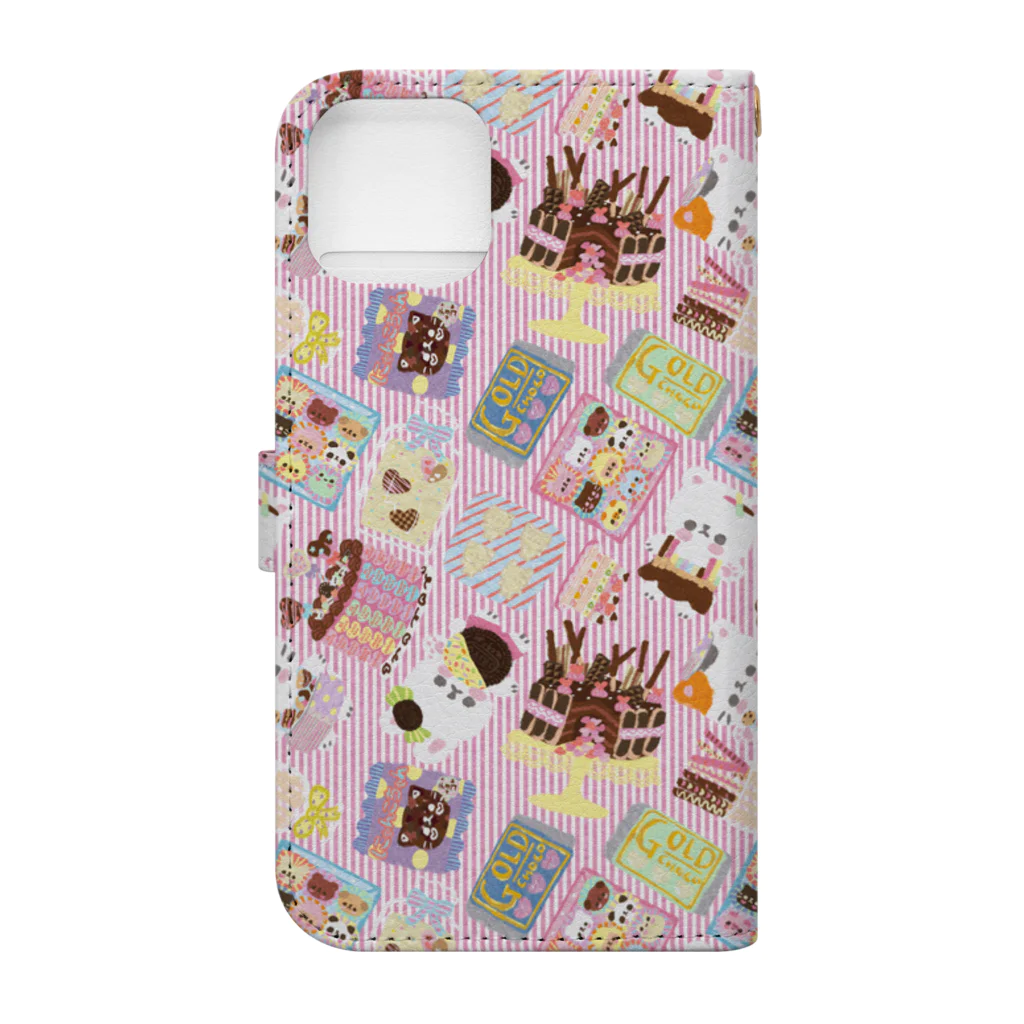 Katsukin Takamura | フェルトミニチュアアートドールのホワイトデーチョコレートパーティー Book-Style Smartphone Case :back