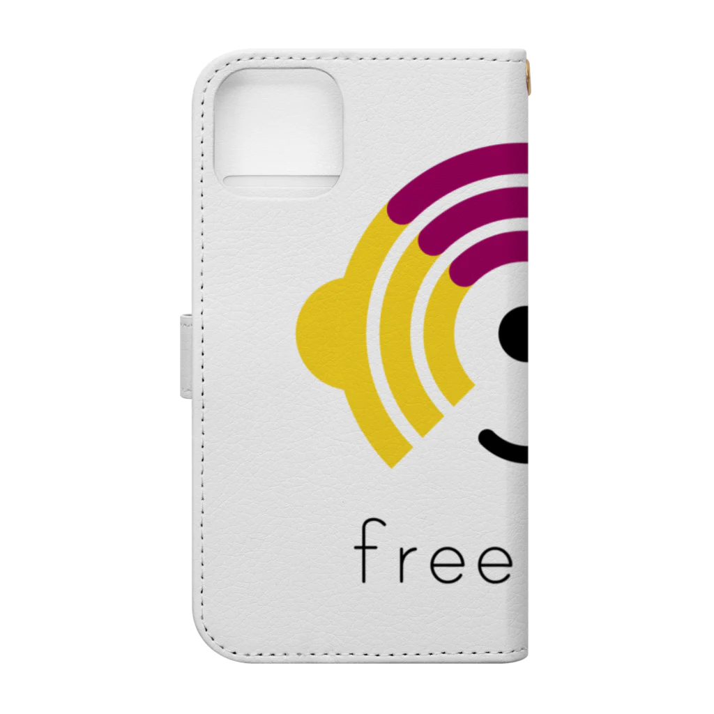 Free-WiFiのFree WiFi ロゴ グッズ（薄地） 手帳型スマホケースの裏面