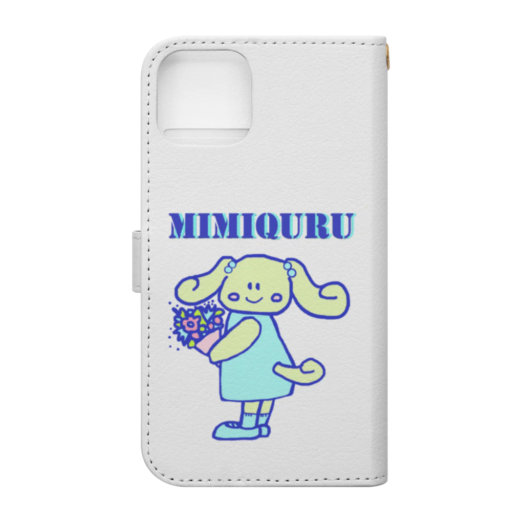  #satisfyingのMIMIQURU　ミミキュル　花束💐 Book-Style Smartphone Case :back