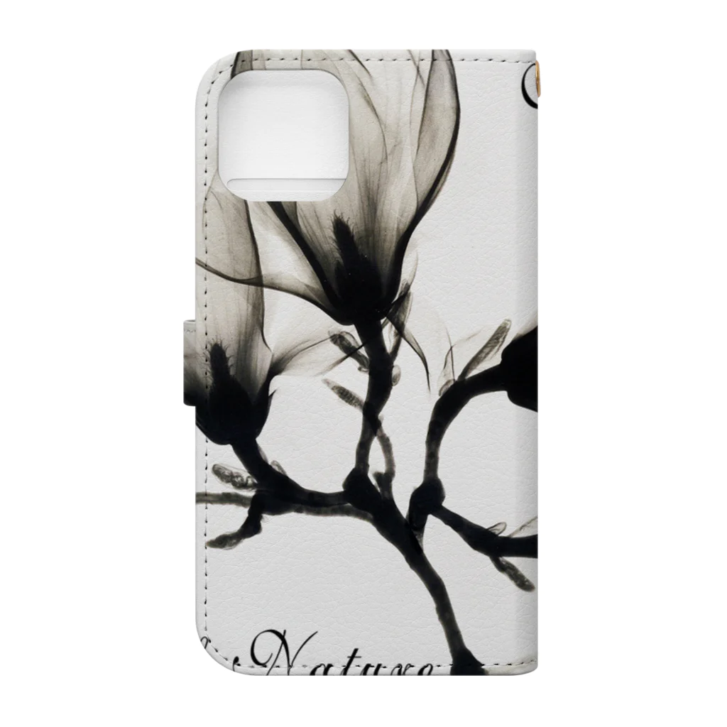 PALA's SHOP　cool、シュール、古風、和風、の木蓮(モクレン)love of nature(自然への愛) Book-Style Smartphone Case :back