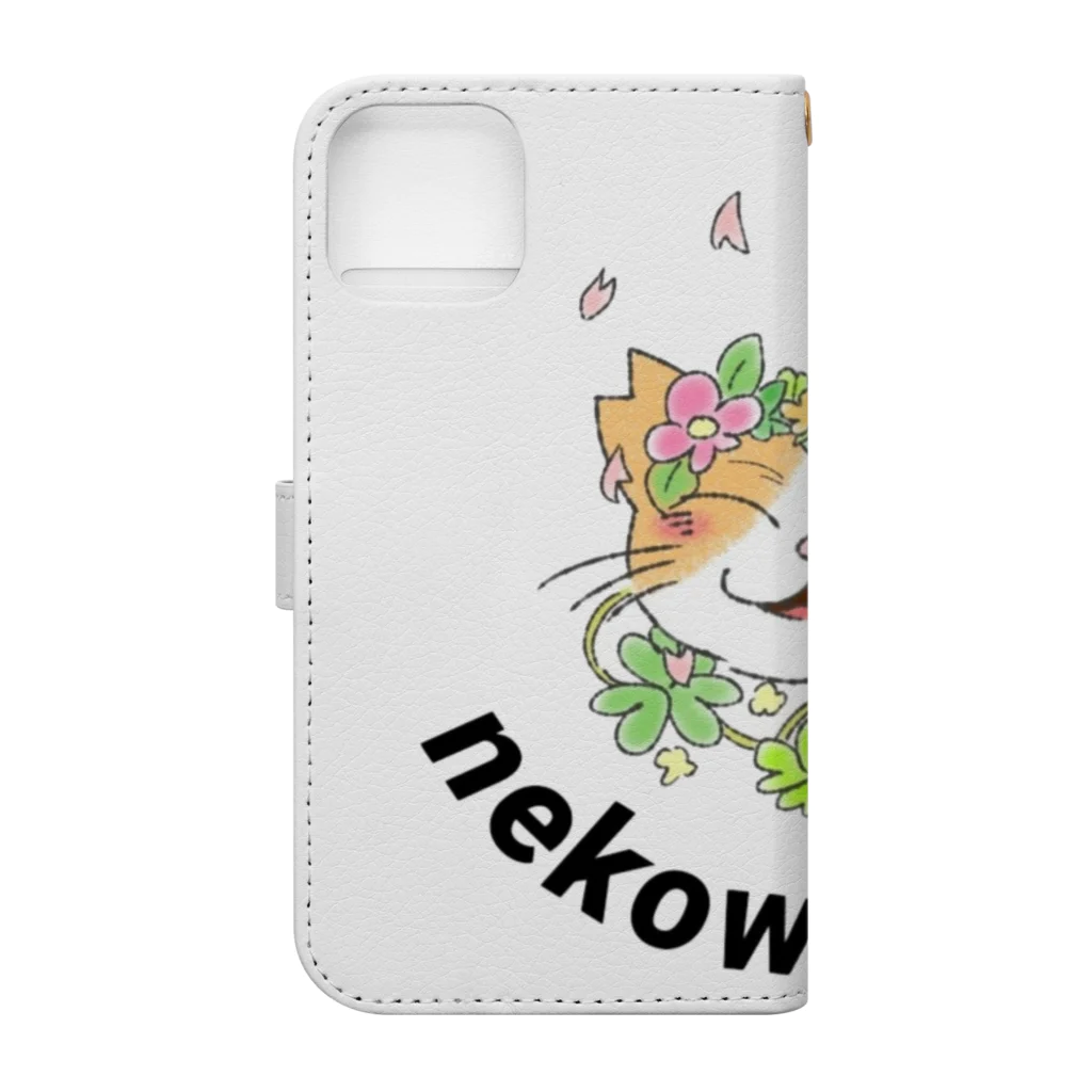 nekowanlikeのnekowanlikeさくら猫 手帳型スマホケースの裏面