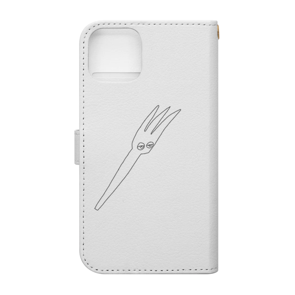 chanの眠いフォーク Book-Style Smartphone Case :back