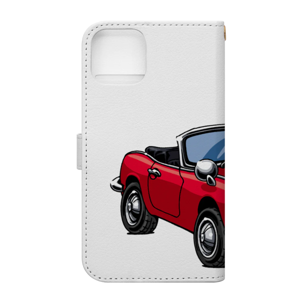 kimchinのコミカルで昭和レトロなスポーツカー　ホンダS600 エスロク Book-Style Smartphone Case :back