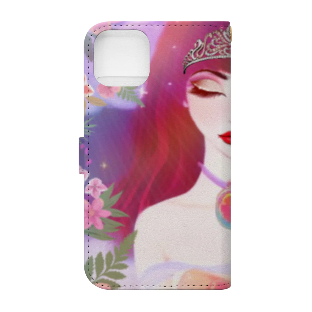 💖宇宙整体♪🌈♪こころからだチャンネル♪💖のuniversalPrincess 紅の女神様 Book-Style Smartphone Case :back