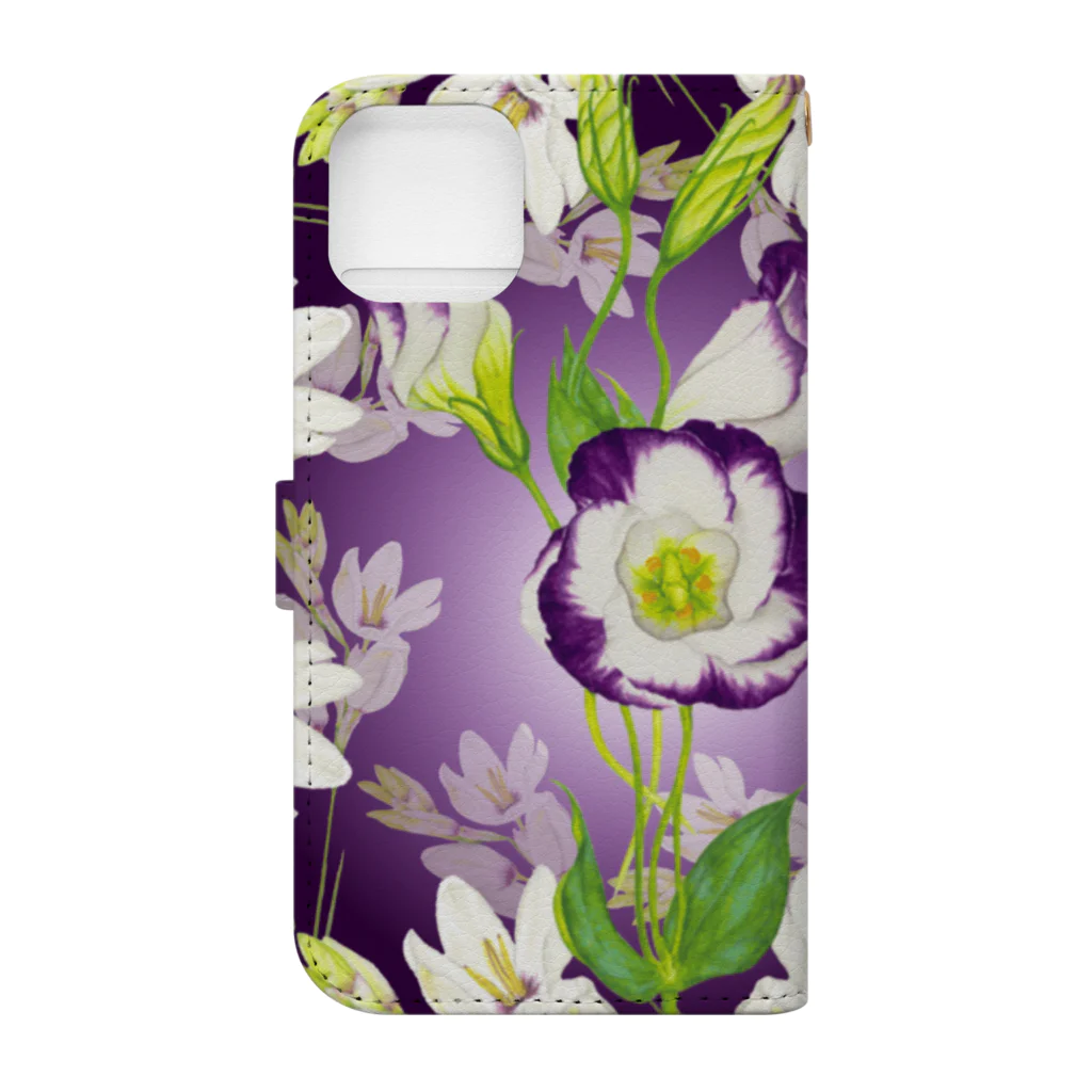 idumi-artの花曼荼羅💜クラウンチャクラ Book-Style Smartphone Case :back