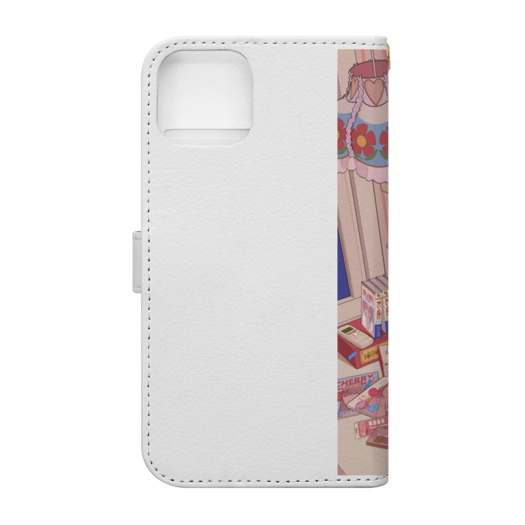 名もなきショップのメイクする可愛いJK Book-Style Smartphone Case :back