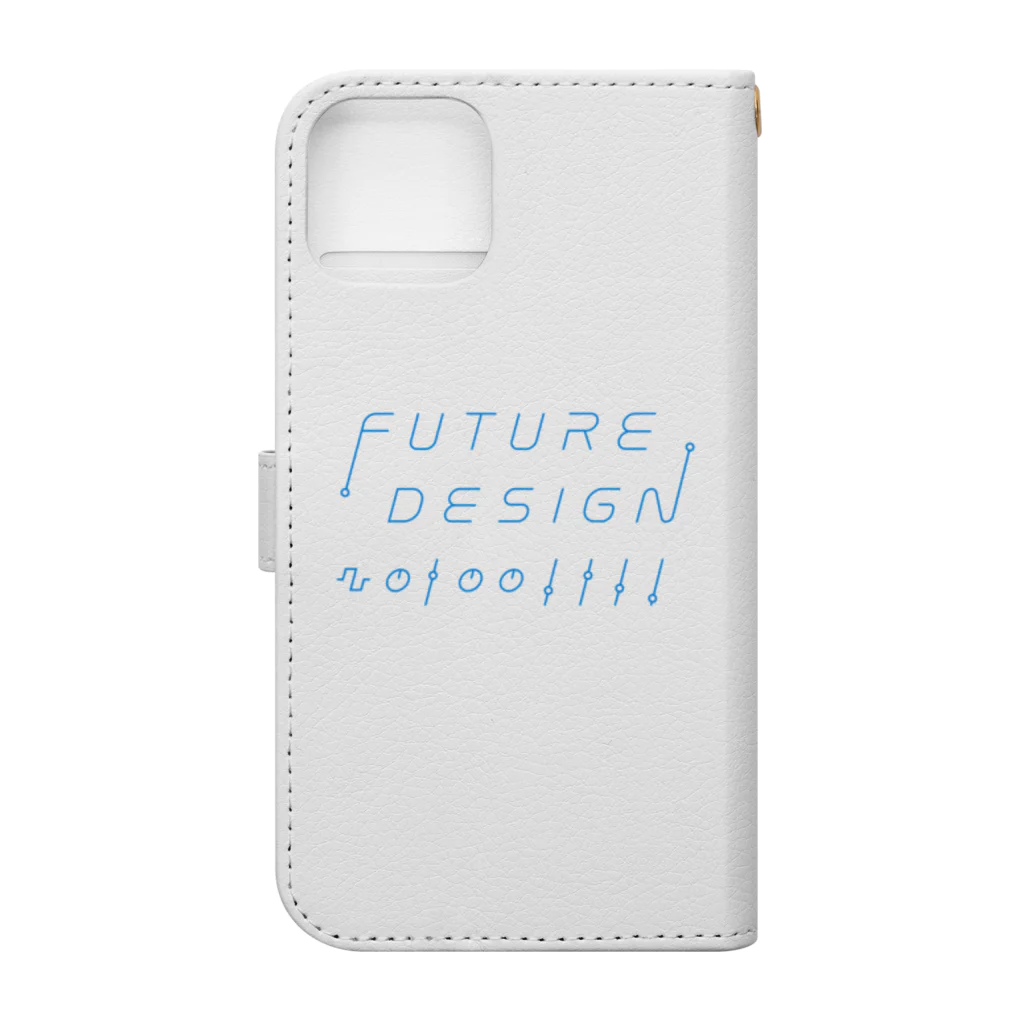 FUTURE VIBES DESIGNのFUTURE DESIGN（水色ライン） 手帳型スマホケースの裏面