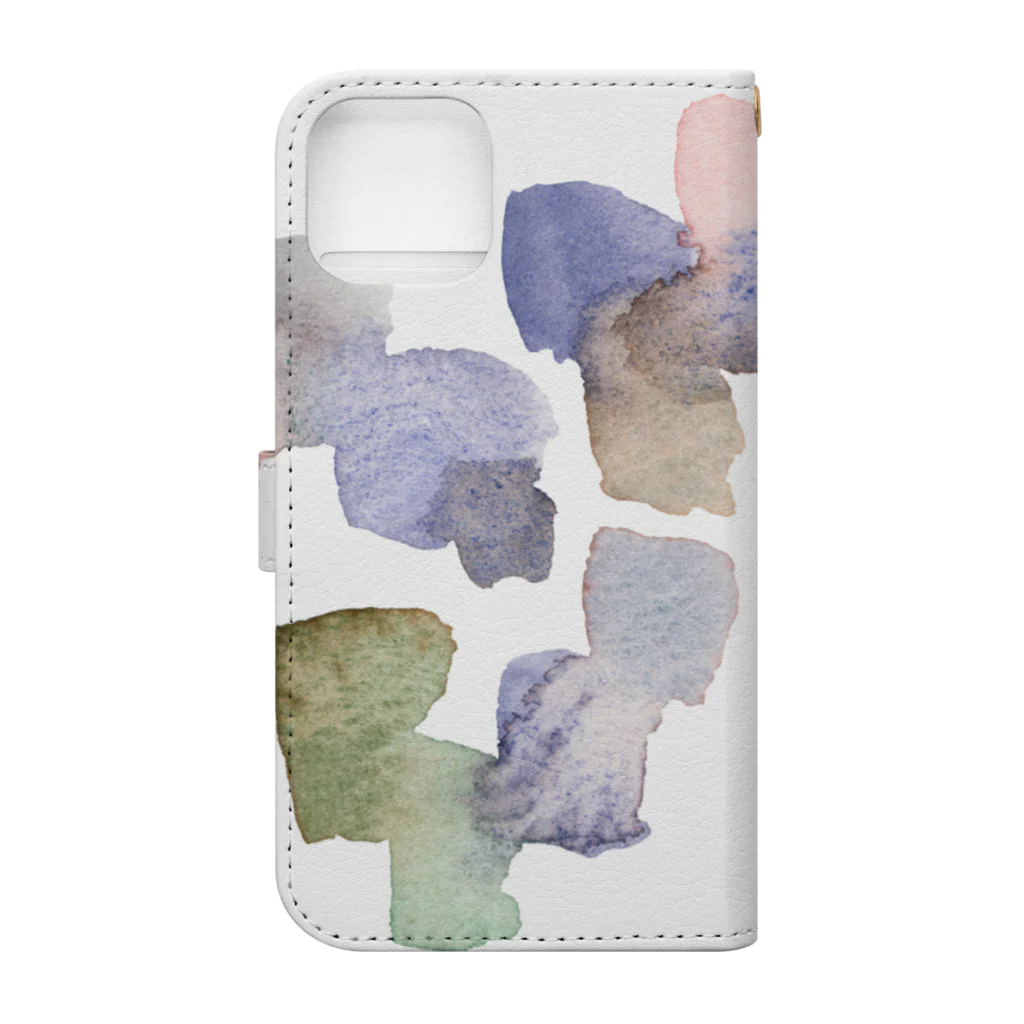 c5watercolorの水彩ペイント・くすみ系ニュアンスカラー Book-Style Smartphone Case :back