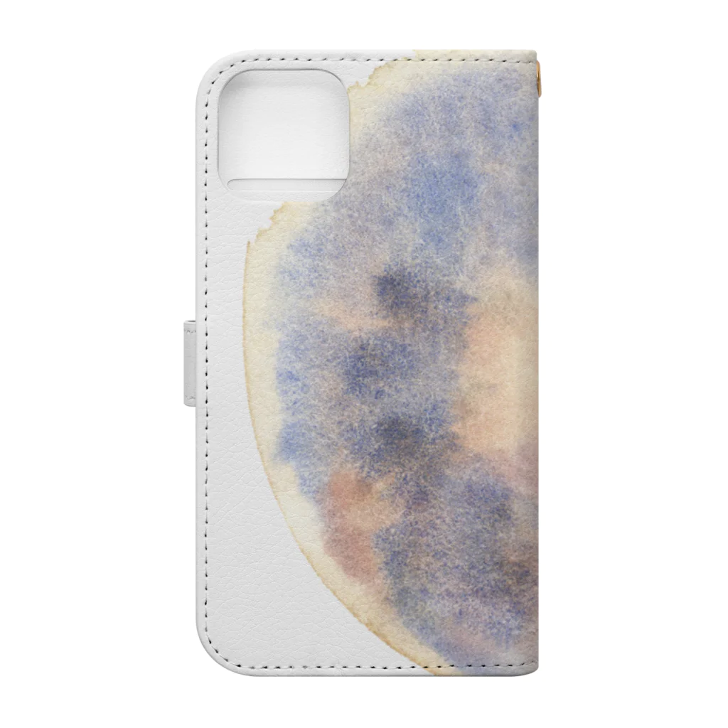 c5watercolorの水彩ペイント・月の裏側 Book-Style Smartphone Case :back