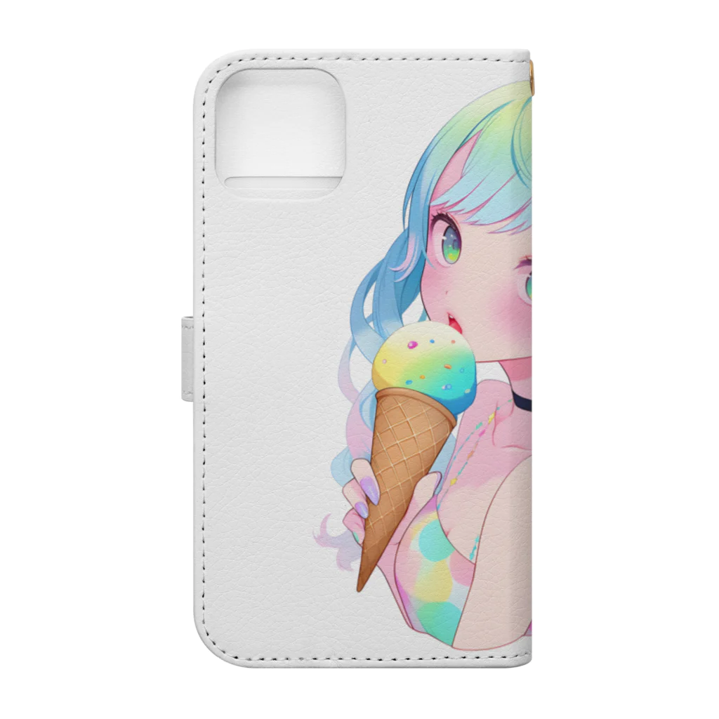 ヤバいTシャツ屋しゃんの暑い夏はアイスだ008 Book-Style Smartphone Case :back