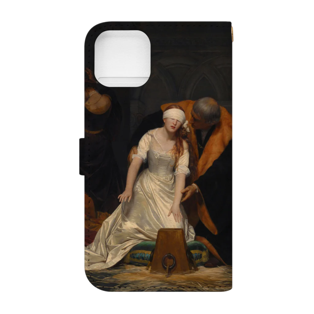 世界美術商店のレディ・ジェーン・グレイの処刑 / The Execution of Lady Jane Grey 다이어리형 폰케이스の裏面