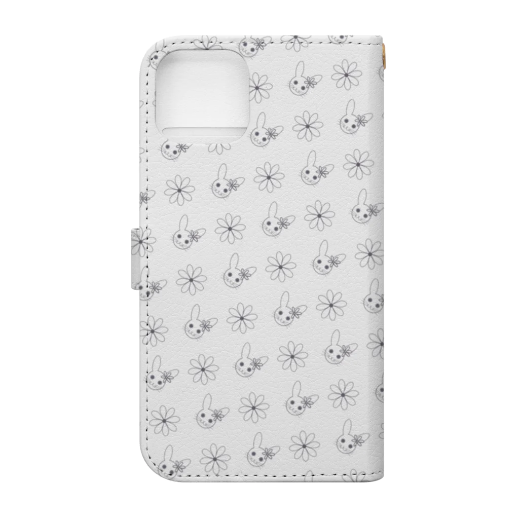 Rabbitflowerのびっくり♥らびこ♥とお花 Book-Style Smartphone Case :back