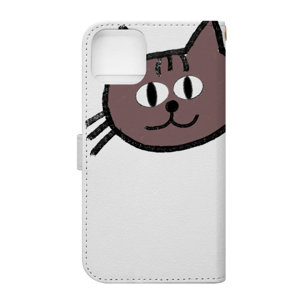 アヒルノコのマヤーとイングワァー（猫と犬） Book-Style Smartphone Case :back