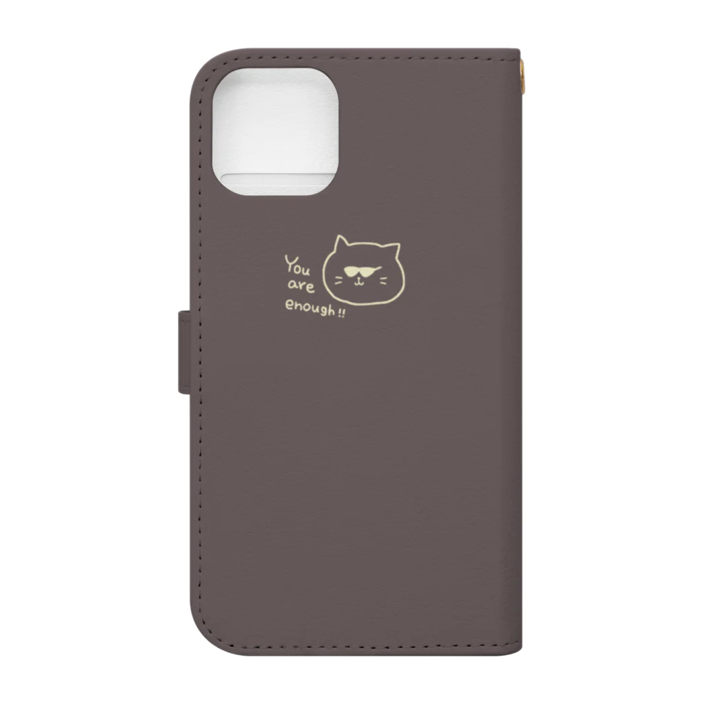 ki yuのサングラスねこ(グレージュ) Book-Style Smartphone Case :back