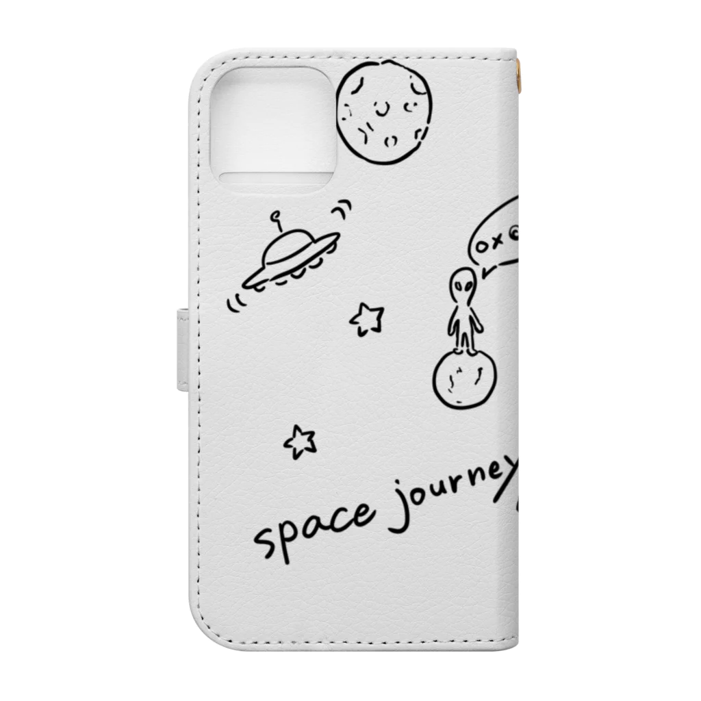 ひよこ工房の宇宙と猫 Book-Style Smartphone Case :back