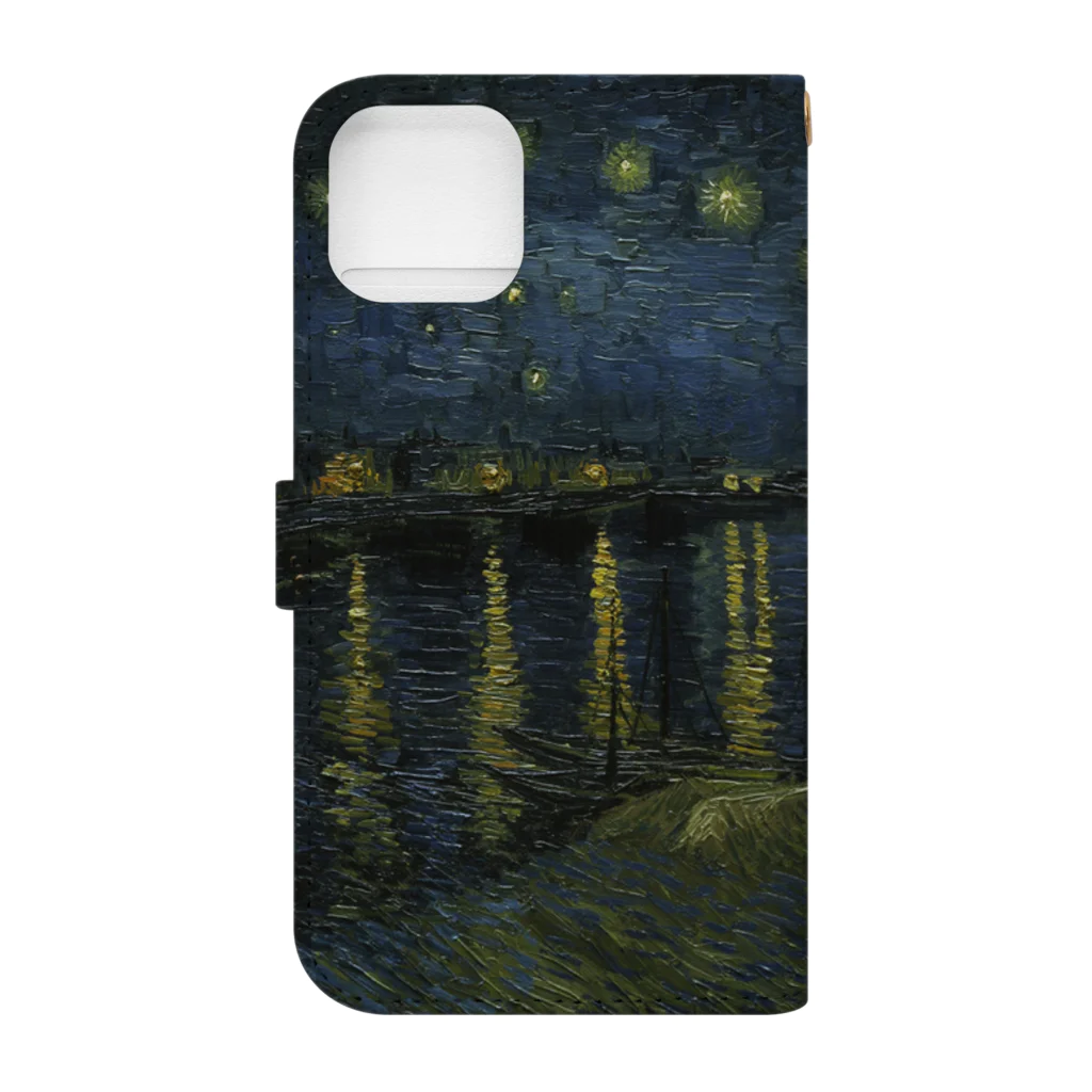 世界美術商店のローヌ川の星月夜 / Starry Night Book-Style Smartphone Case :back