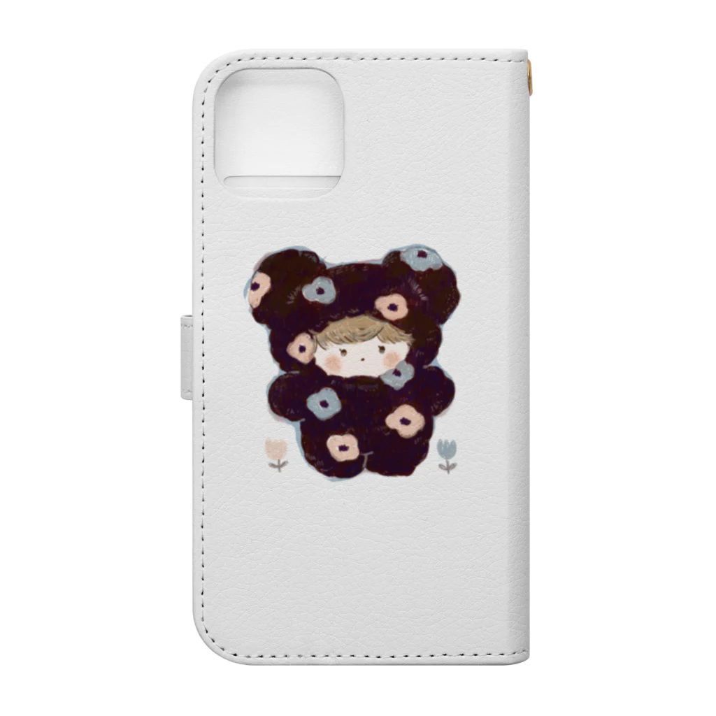 asami_sanの花がらのもこもこ Book-Style Smartphone Case :back